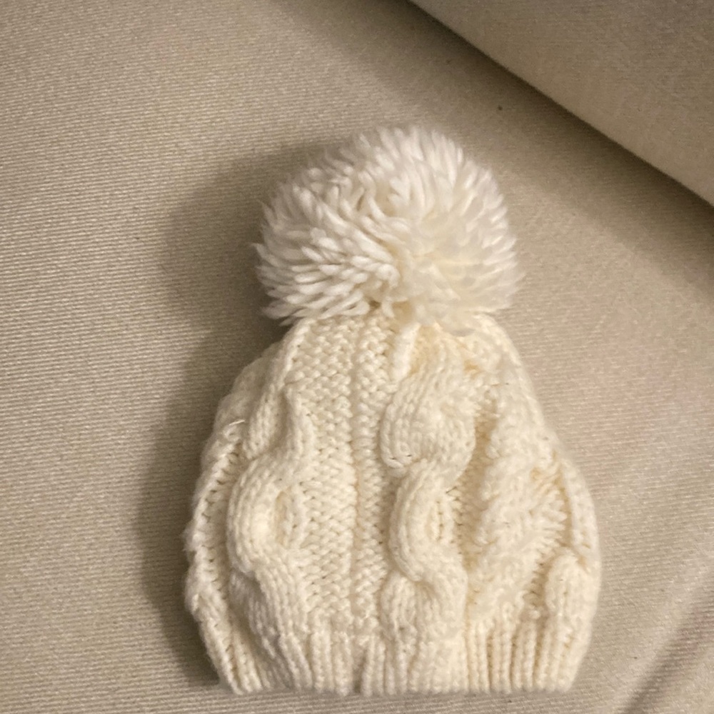 Laura Ashley white baby beanie 12-24 months